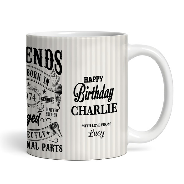 1974 Birthday Gift (Or Any Year) Legends Were Born Tea Coffee Personalized Mug