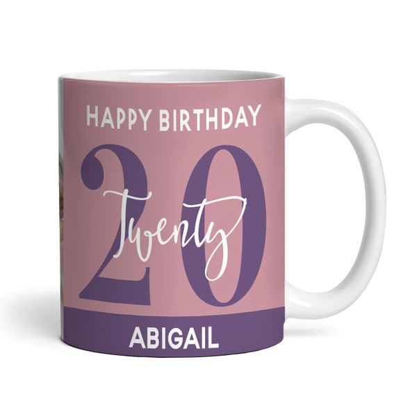 20th Birthday Photo Gift Dusky Pink Tea Coffee Cup Personalized Mug