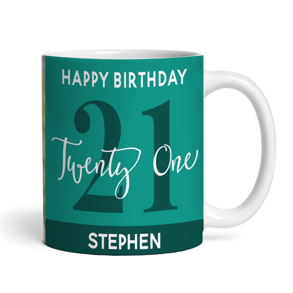 21st Birthday Photo Gift For Him Green Tea Coffee Cup Personalized Mug