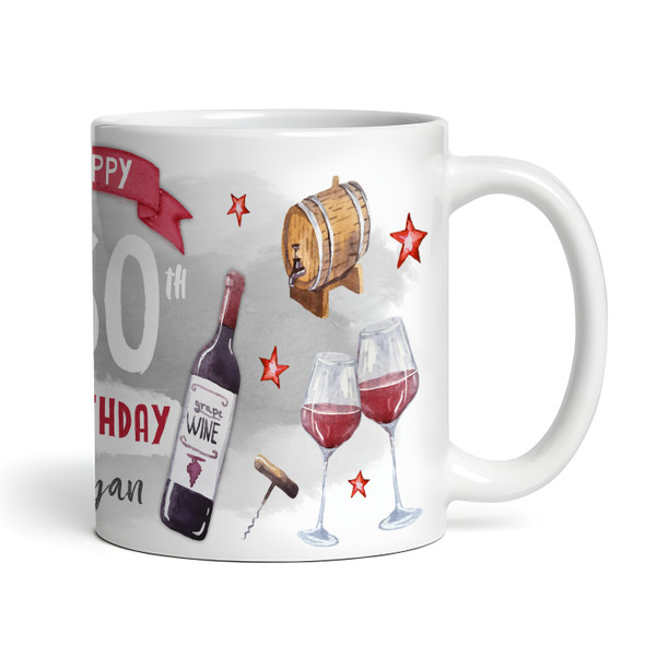 60th Birthday Gift Red Wine Photo Tea Coffee Cup Personalized Mug