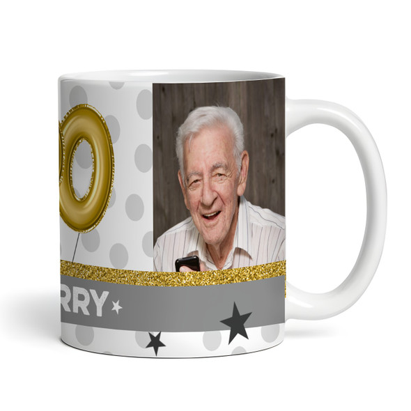 90th Birthday Gift For Him For Her Balloons Photo Tea Coffee Personalized Mug