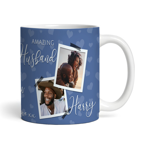 Amazing Husband Gift Blue Background Photo Tea Coffee Cup Personalized Mug