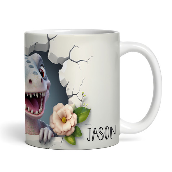 Cute Baby T-Rex Dinosaur 3D Name Tea Coffee Cup Custom Gift Personalized Mug