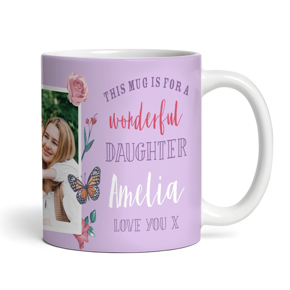 Gift For Daughter Photo Purple Butterfly Tea Coffee Cup Personalized Mug