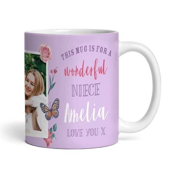Gift For Niece Photo Purple Butterfly Tea Coffee Cup Personalized Mug