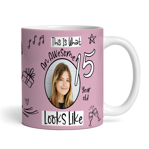 15th Birthday Gift For Girls Circle Photo Tea Coffee Cup Personalized Mug