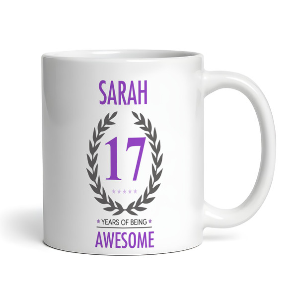 Present For Teenage Girl 17th Birthday Gift 17 Awesome Purple Personalized Mug