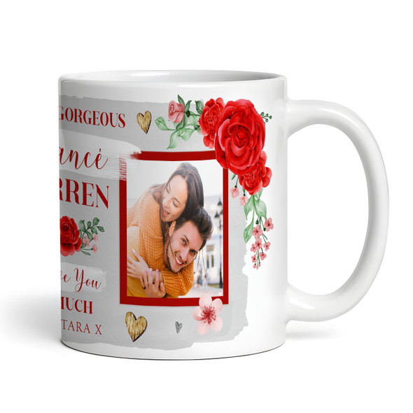 Gift For Fiance Photo Flowers I Love You So Valentine's Day Personalized Mug