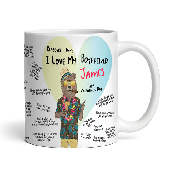Gift For Boyfriend Reasons Why I Love You Hip Bear Personalized Mug