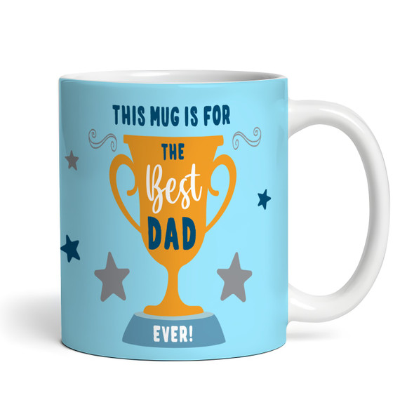 Best Dad Gift Trophy Photo Blue Tea Coffee Personalized Mug