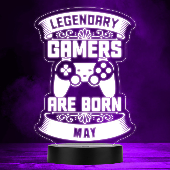 Video Gaming Legendary Gamers Birthday May Personalized Gift RGB LED Lamp Night Light