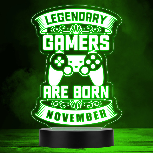 Video Gaming Legendary Gamers Birthday November Personalized Gift Lamp Night Light