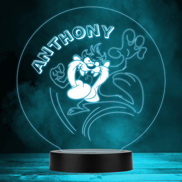 Kids Tasmanian Devil Looney Tunes Personalized Gift Color Changing Lamp Night Light