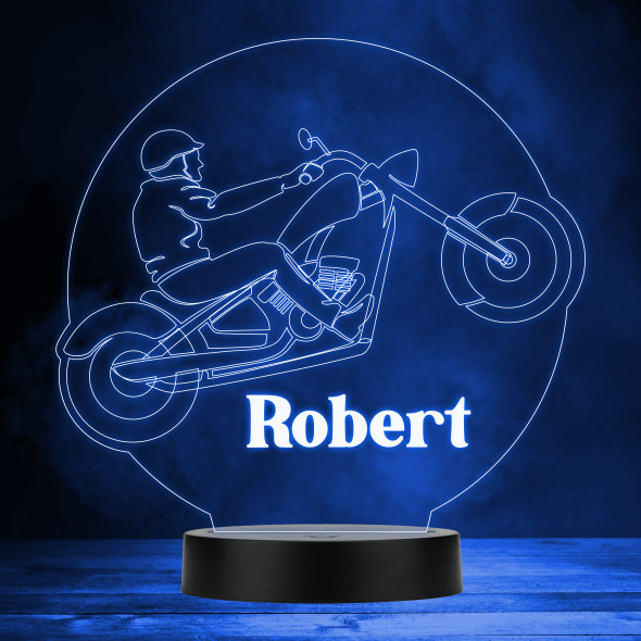 Motorcycle Silhouette Biker Fan Motorsport Personalized Gift RGB LED Lamp Night Light