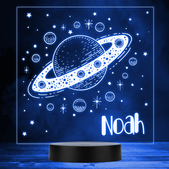 Saturn Planet Solar System Stars Astronomy Fan Personalized Gift RGB Lamp Night Light