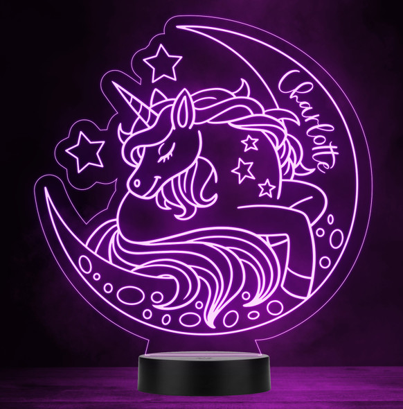 Unicorn On The Moon Personalized Gift Color Changing LED Lamp Night Light