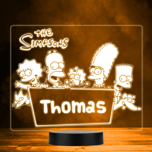 The Simpson's Family Kid's TV Cartoon Personalized LED Lamp MultiColor Night Light