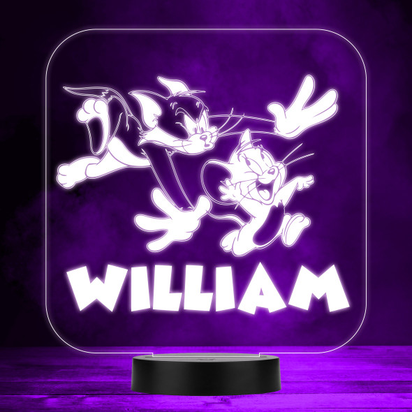 Tom & Jerry Cat & Mouse Kid's TV Personalized LED Lamp MultiColor Night Light
