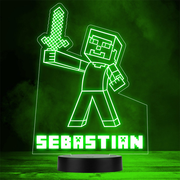 Minecraft Gaming Steve Gamer Character LED Lamp Personalized Gift Night Light