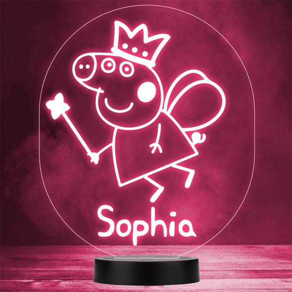 Peppa Pig As Fairy Kids Tv Character LED Lamp Personalized Gift Night Light
