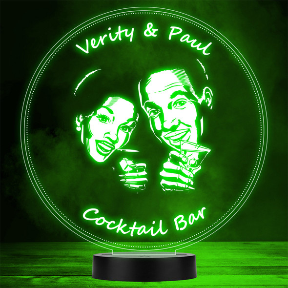 Couple Shadow Drinking Cocktails Home Bar Man Cave Color Changing Lamp Night Light