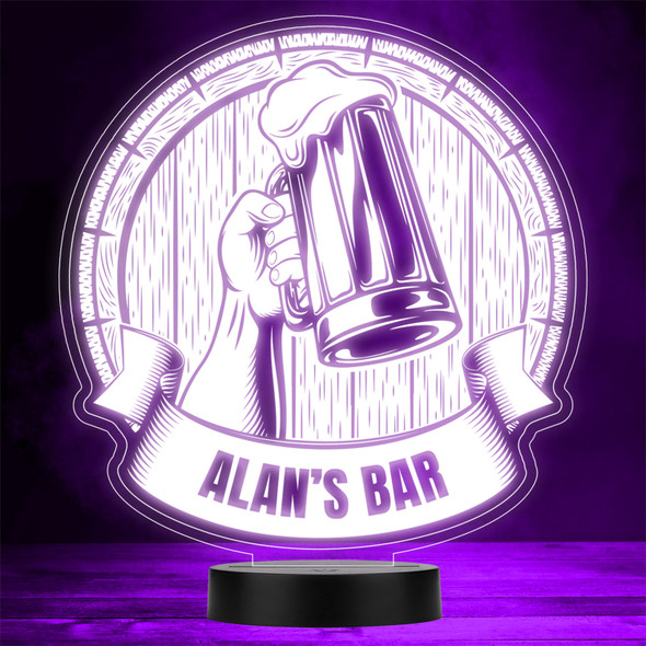 Hand Holding Glass Pint Tankard Home Bar Man Cave Color Changing Lamp Night Light