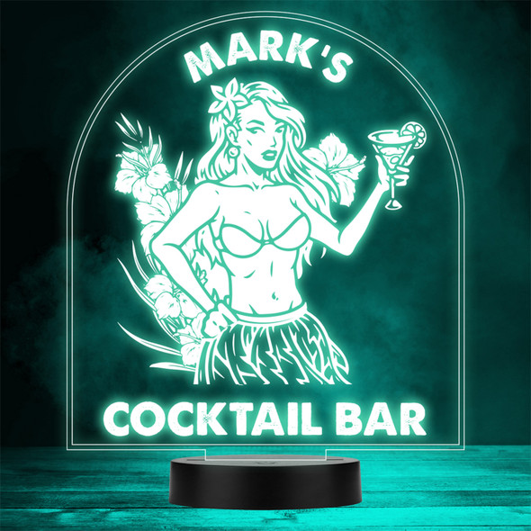 Hula Girl In Bikini Cocktail Home Bar Man Cave Gift Color Changing Lamp Night Light