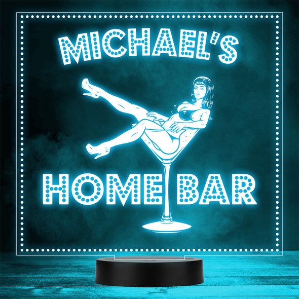 Pin Up Girl In Martini Glass Your Home Bar Man Cave Color Changing Lamp Night Light