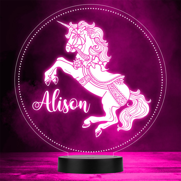 Carousel Fairground Style Unicorn Horse Kids Gift Color Changing Lamp Night Light