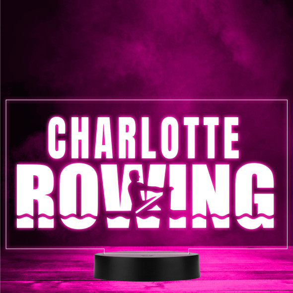 Rowing Silhouette Water Sports Boat Fan Personalized Color Changing Lamp Night Light