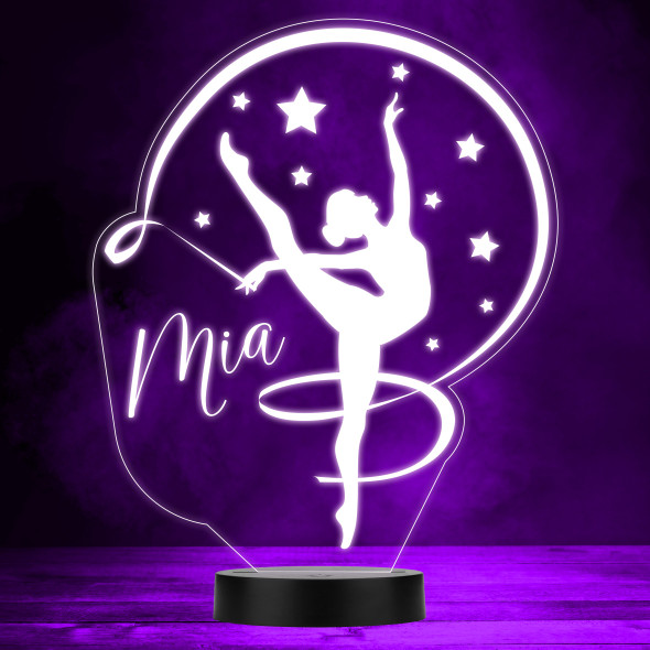 Stars Dancer Gymnast Silhouette Ribbon Gymnastics LED Lamp Color Night Light