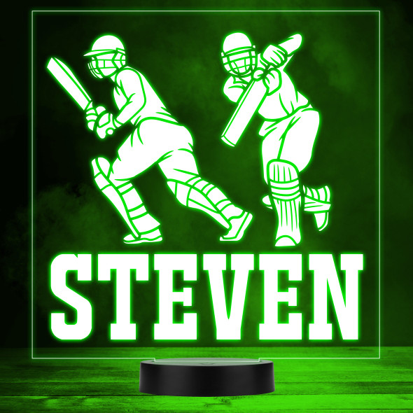Cricket Batting Players Sports Fan Personalized Gift Color Changing Lamp Night Light