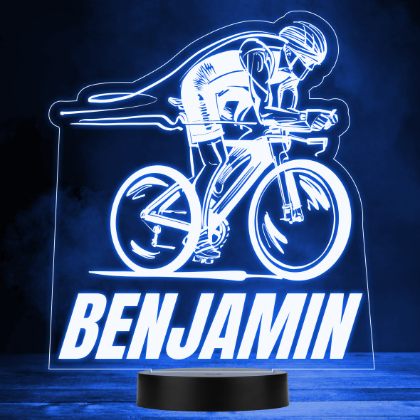 Cycling Man Bicycle Cyclist Bike Riding Fan Personalized LED Lamp Color Night Light