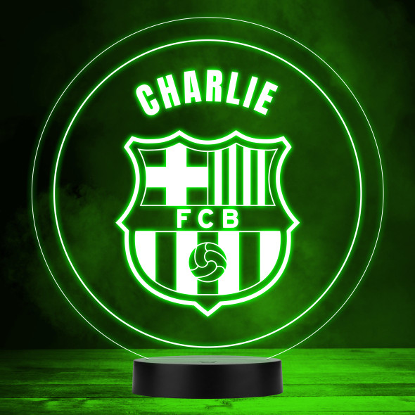 FC Barcelona English Football Soccer Club Sports Fan Round Personalized LED Lamp Color Night Light