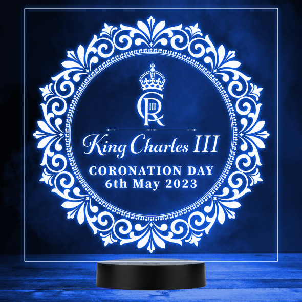 King Charles III Coronation Day Emblem CR Souvenir LED Lamp Color Night Light King Charles III Coronation Day Emblem CR Souvenir LED Lamp Color Night Light