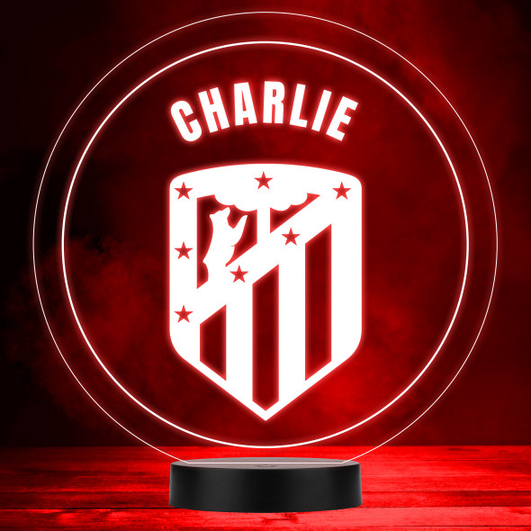 Atletico Madrid Round Logo English Football Soccer Sports Fan LED Lamp Color Night Light