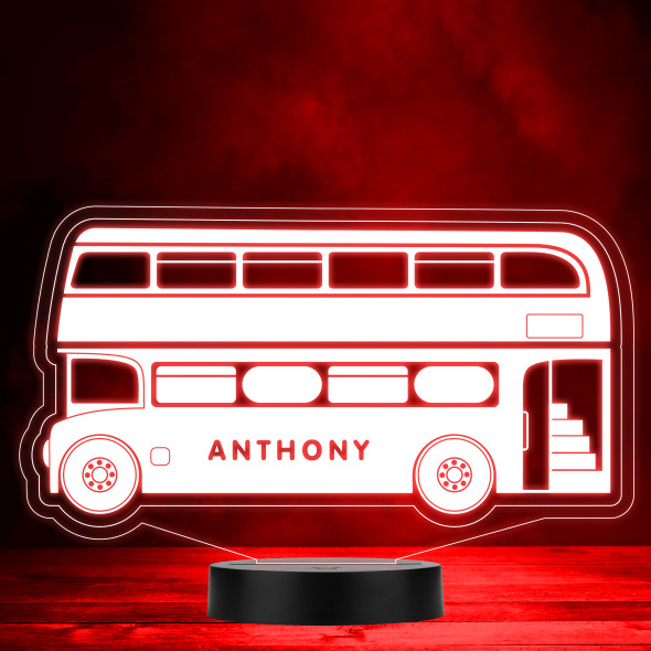 London Double Decker Bus Color Changing LED Lamp Personalized Gift Night Light