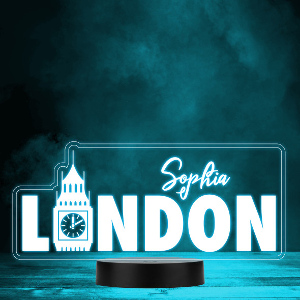 London Text UK Big Ben Color Changing LED Lamp Personalized Gift Night Light