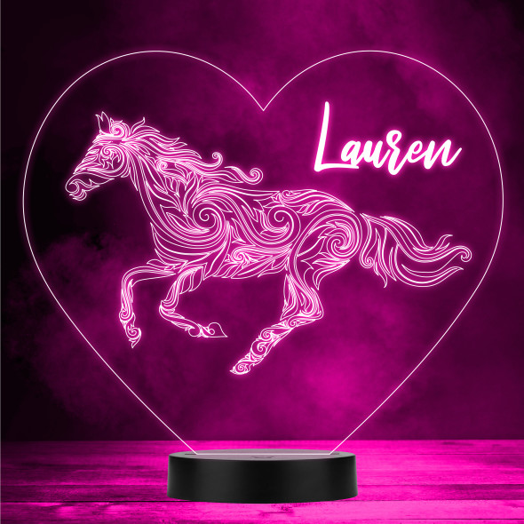 Pretty Pattern Ornament Horse LED Lamp Personalized Gift Night Light