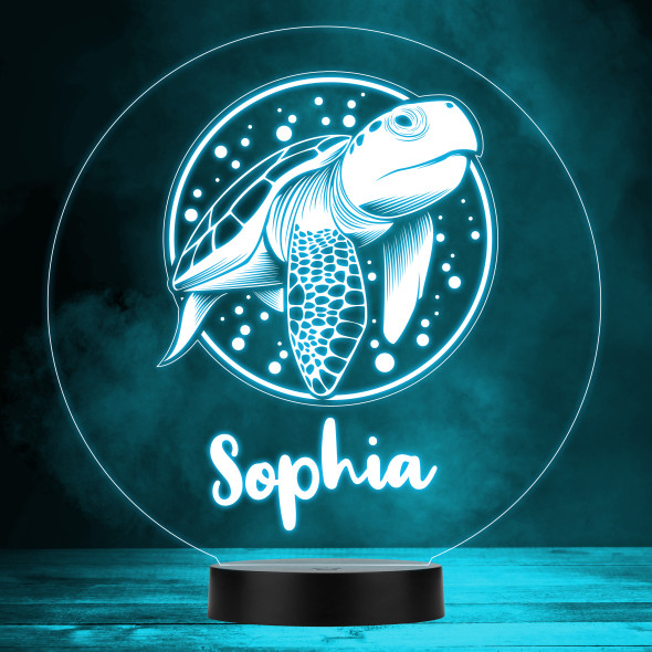 Sea Turtle Spots In Circle LED Lamp Personalized Gift Night Light