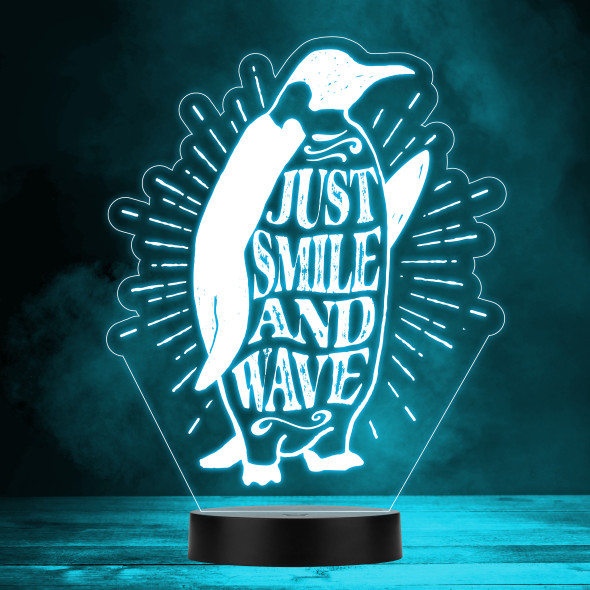 Smile And Wave Penguin Color Changing LED Lamp Personalized Gift Night Light