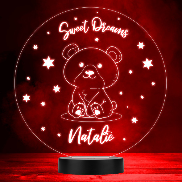 Stars Baby Teddy Bear Sweet Dreams LED Lamp Personalized Gift Night Light