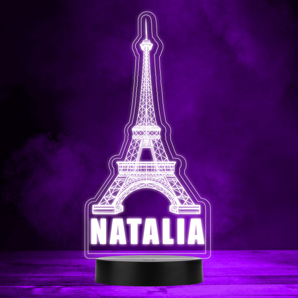 Eiffel Tower Paris France Color Changing LED Lamp Personalized Gift Night Light