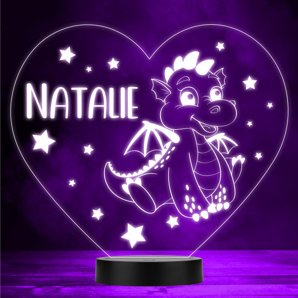Happy Cute Baby Dragon & Stars LED Lamp Personalized Gift Night Light