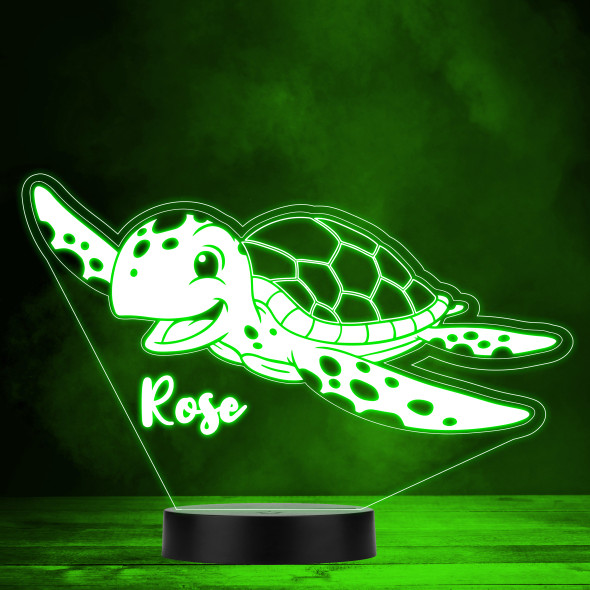 Happy Swimming Sea Turtle Color Changing LED Lamp Personalized Gift Night Light