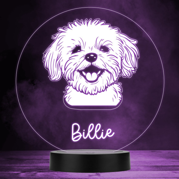 Maltese Dog Pet Silhouette MultiColor Personalized Gift LED Lamp Night Light