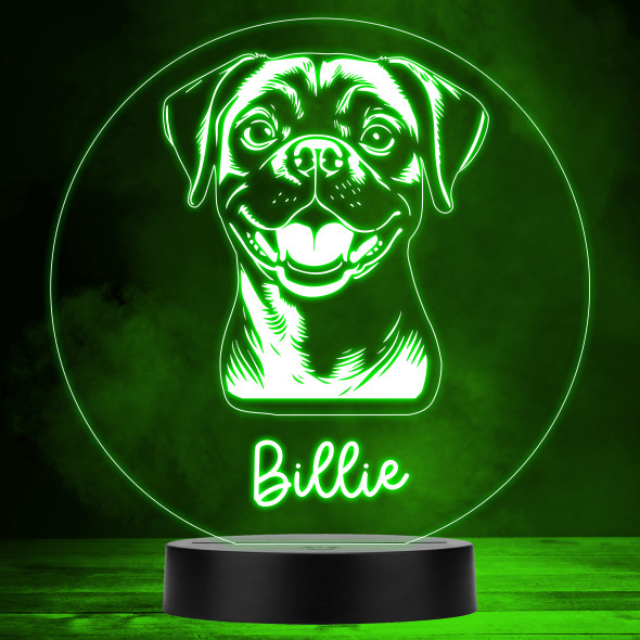 Puggle Dog Pet Silhouette Color Changing Personalized Gift LED Lamp Night Light