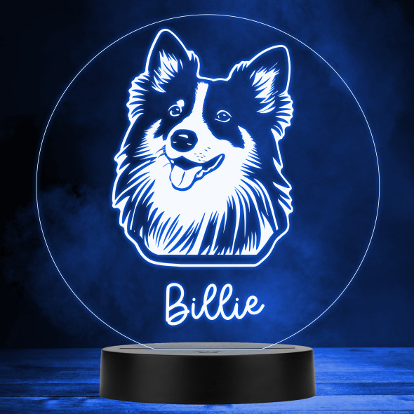 Sheltie Dog Pet Silhouette MultiColor Personalized Gift LED Lamp Night Light
