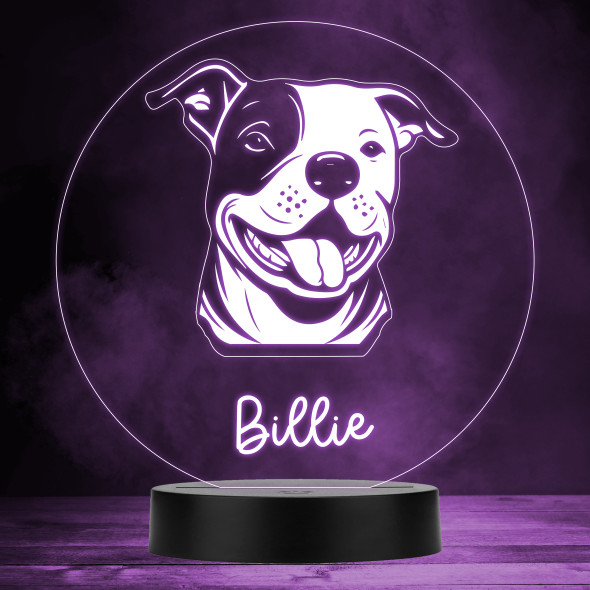 Staffordshire Bull Terrier Dog Pet MultiColor Personalized Gift LED Lamp Night Light