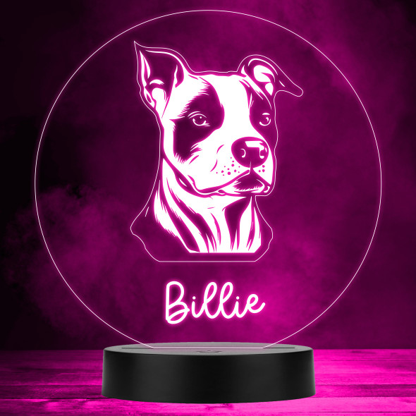 Amstaff American Staff Dog Pet MultiColor Personalized LED Lamp Night Light